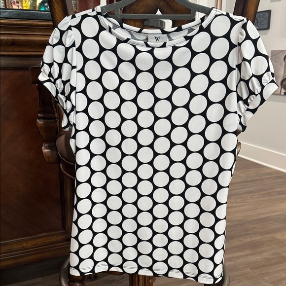 Worthington Tops - Worthington Black and White Circle Pattern Blouse